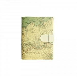 Ежедневник в обложке портфолио из коллекции "Карта", эко-кожа