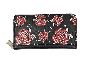 Портмоне кошелёк с принтом на молнии из натуральной кожи SMILEFABRIQUE